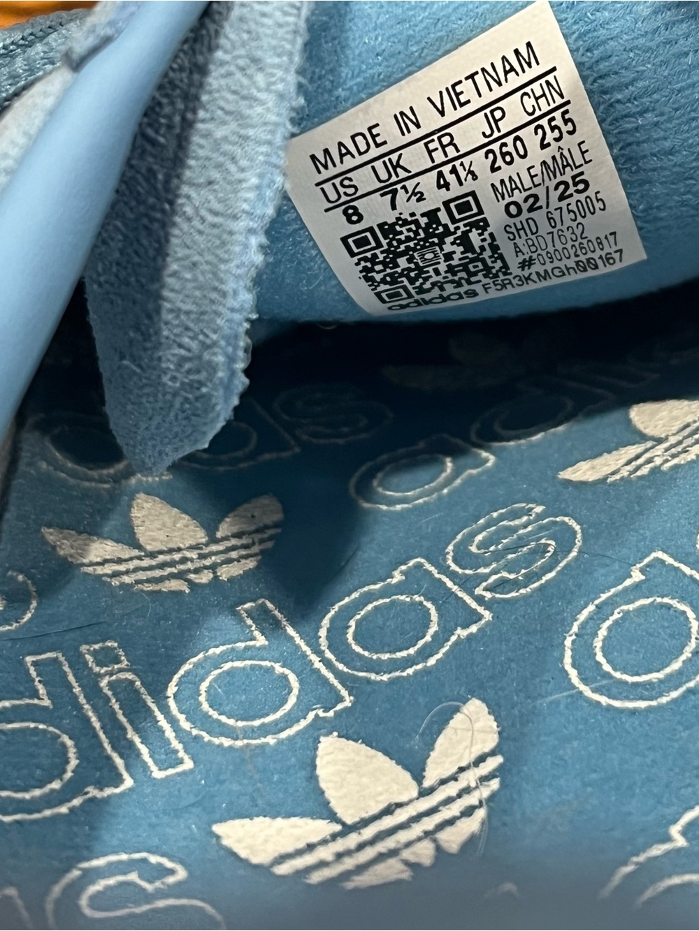 Men’s Adidas Handball Spezial Size 8 – Light Blue/White Suede Gum Sole - Picture 8 of 9